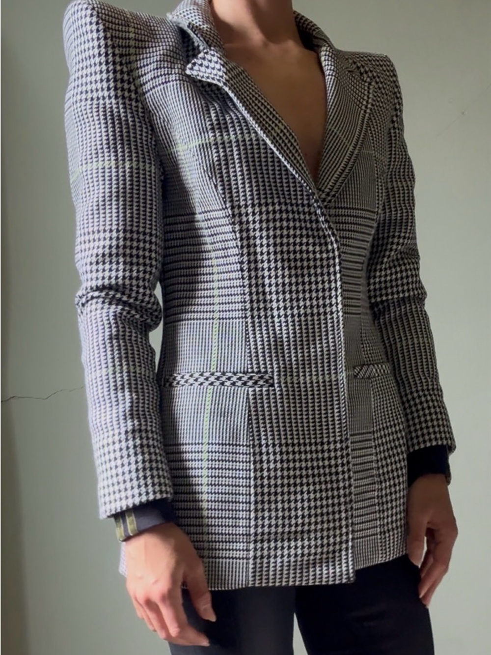 Adidas x IVY PARK Houndstooth Blazer in Black & White - Picture 3 of 6